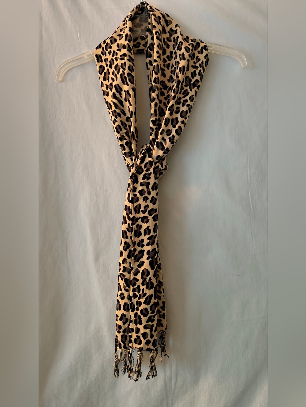 Leopard Print Scarf - Tan and Black
